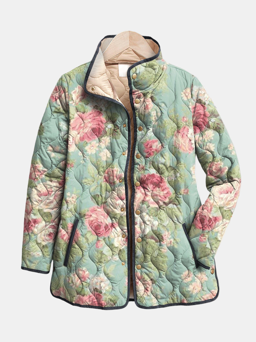 Carys Retro Floral Quilted Jacket