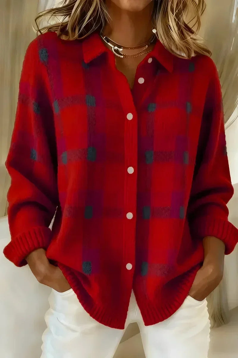 Ivy Plaid Button Cardigan