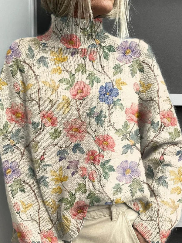 Adeline Vintage Floral Turtleneck