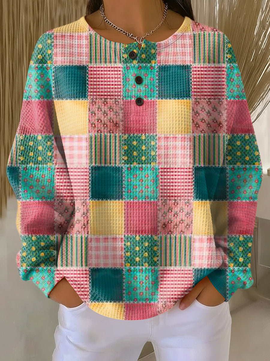 Agnes Patchwork Knit Sweater