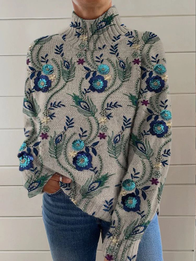 Annelie Embroidered Turtleneck