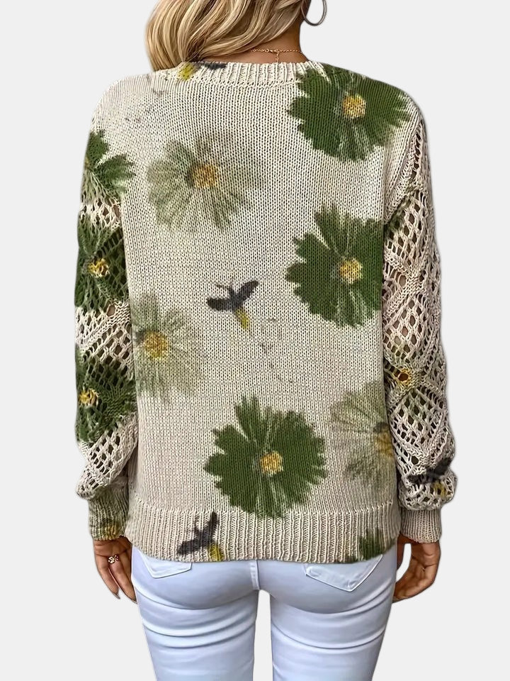 Amira Floral V-Neck Sweater