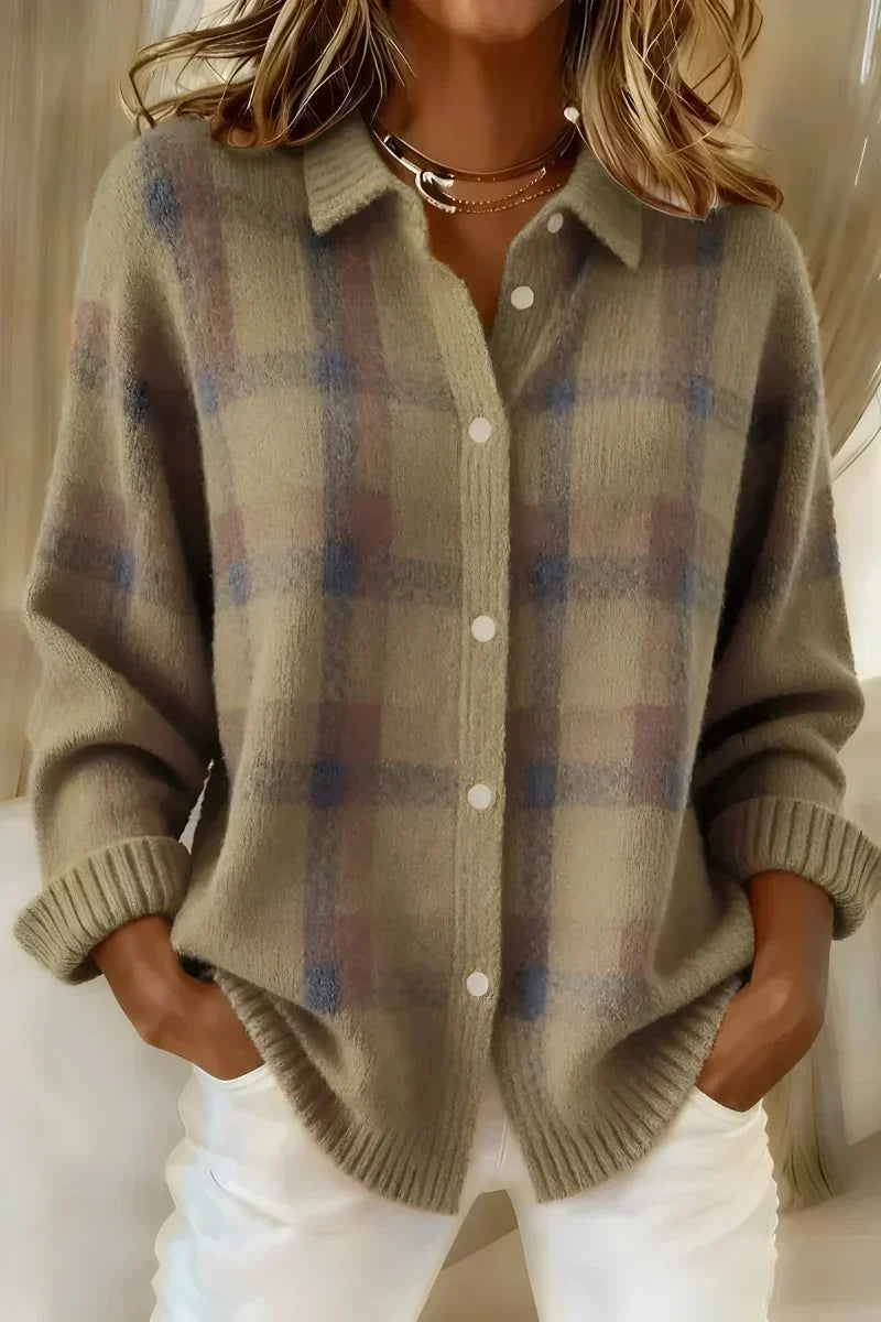Nell Cozy Check Cardigan