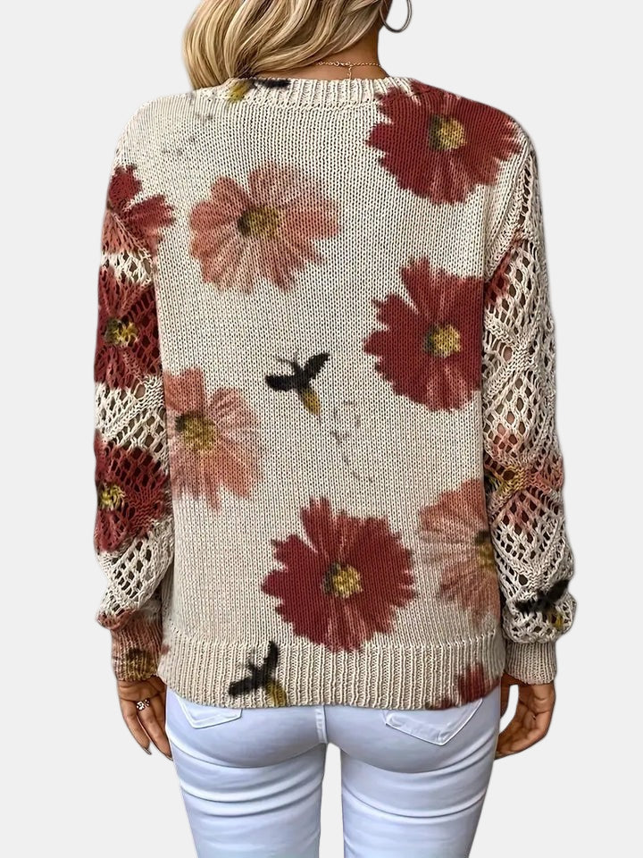 Amira Floral V-Neck Sweater