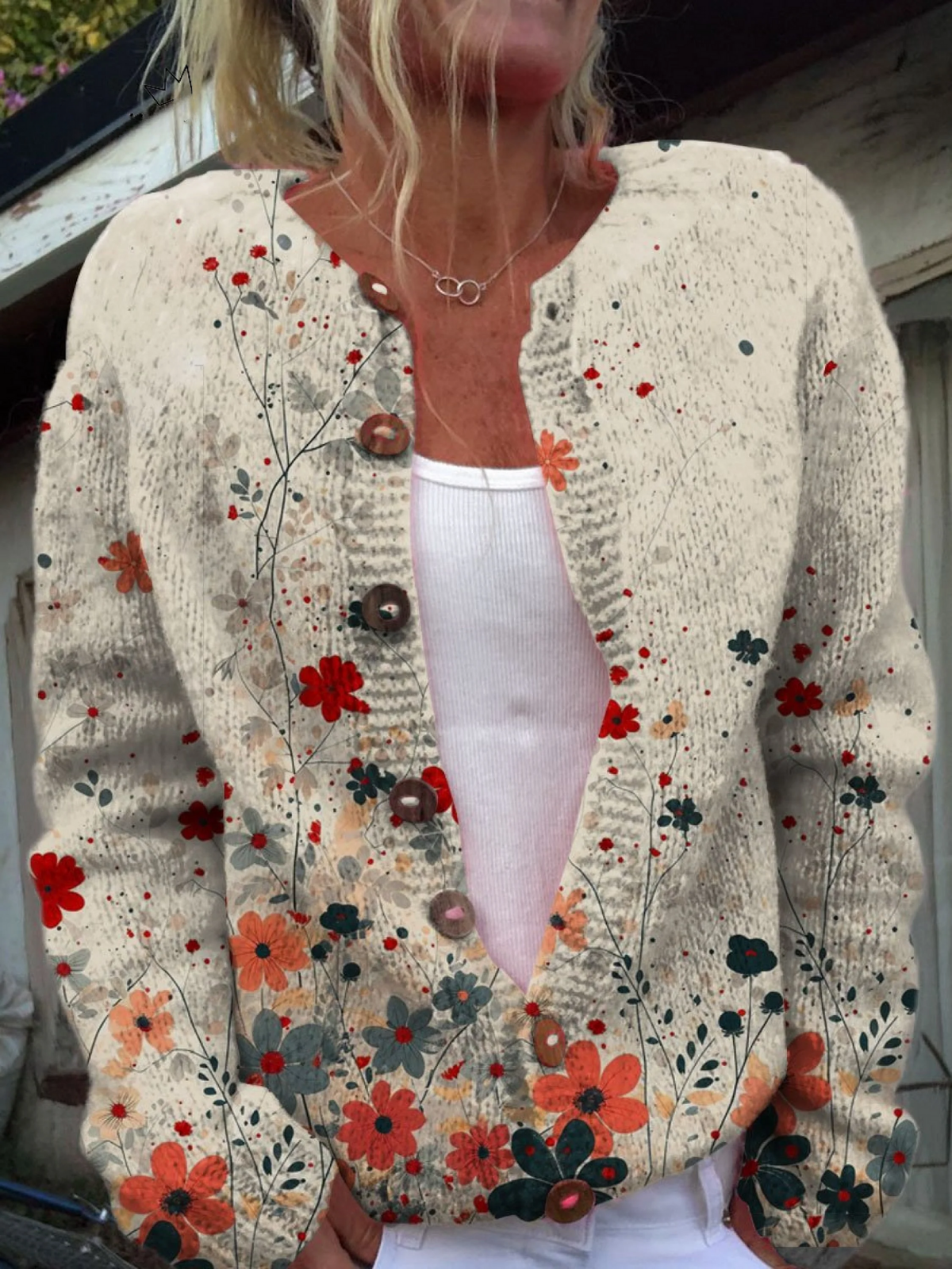 Sabrina Floral Knit Cardigan