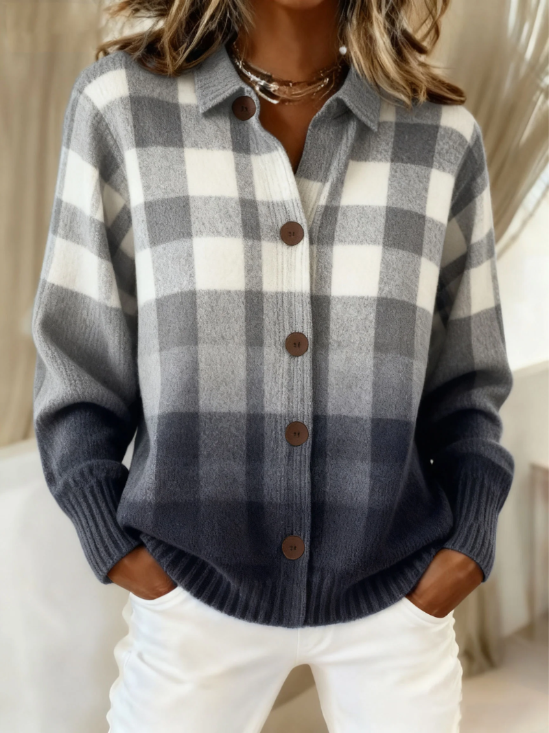 Margot Ombre Plaid Cardigan