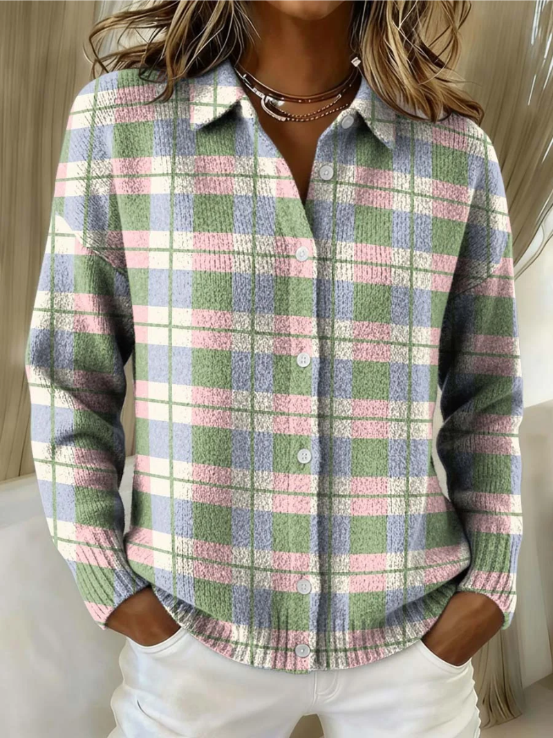 Tilly Pastel Plaid Cardigan