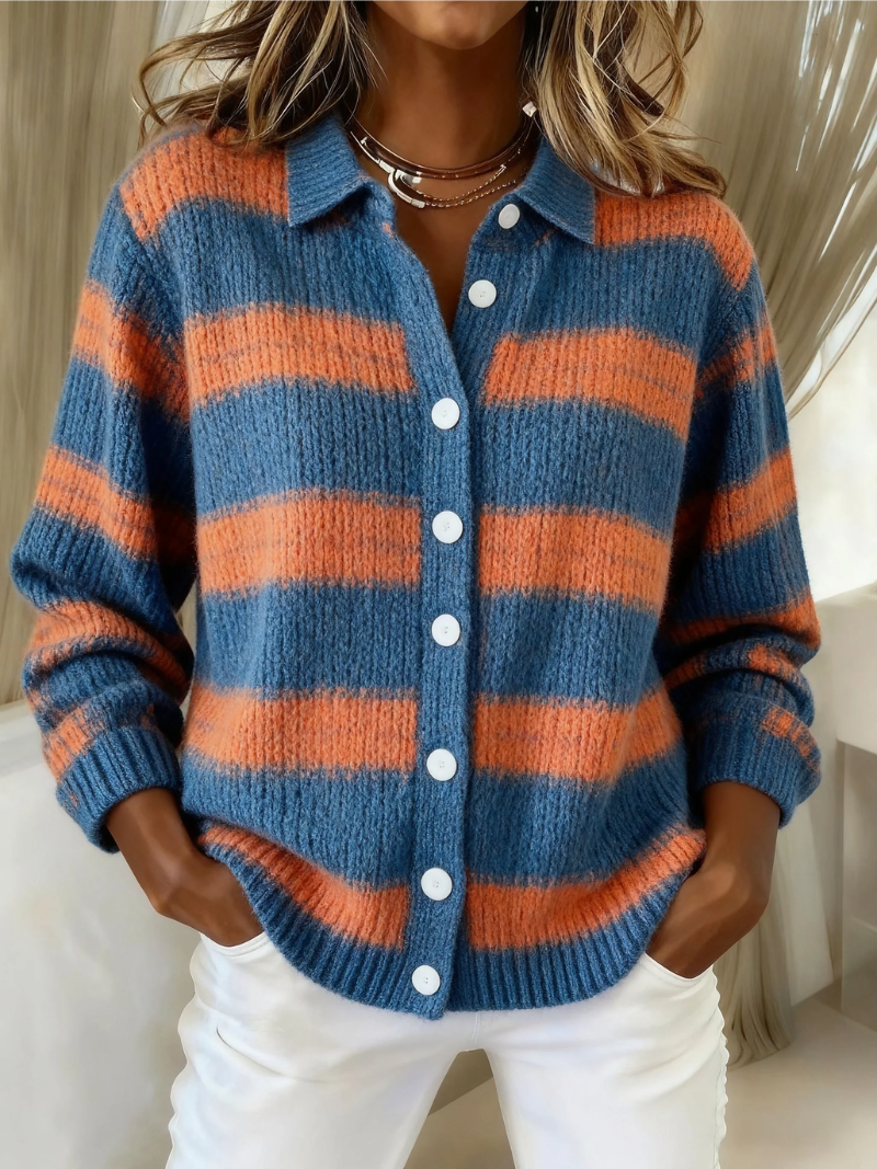 Ava Striped Knit Cardigan