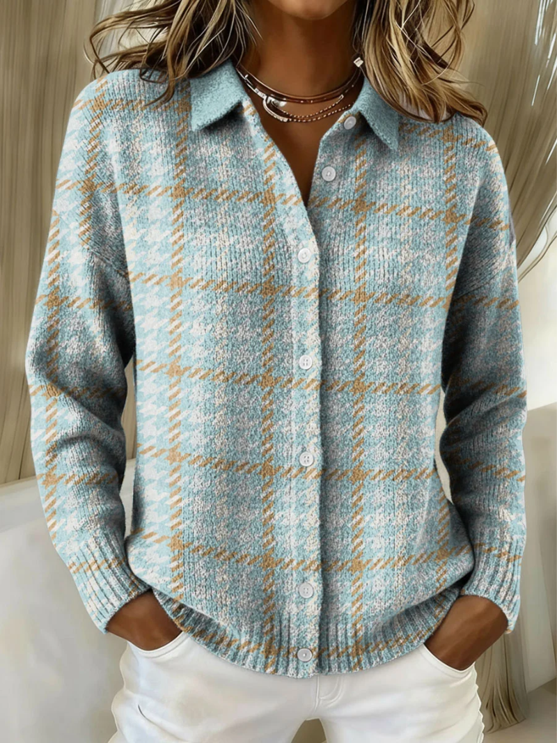 Skye Blue Plaid Cardigan