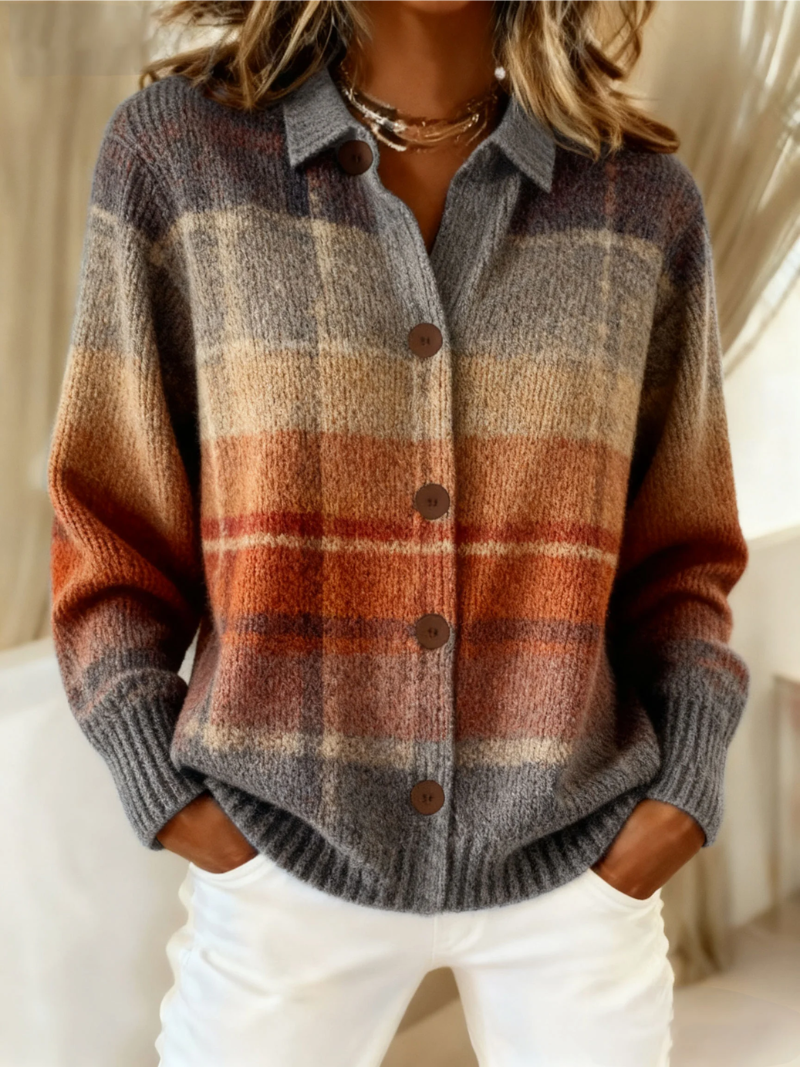 Paige Autumn Ombre Plaid Cardigan