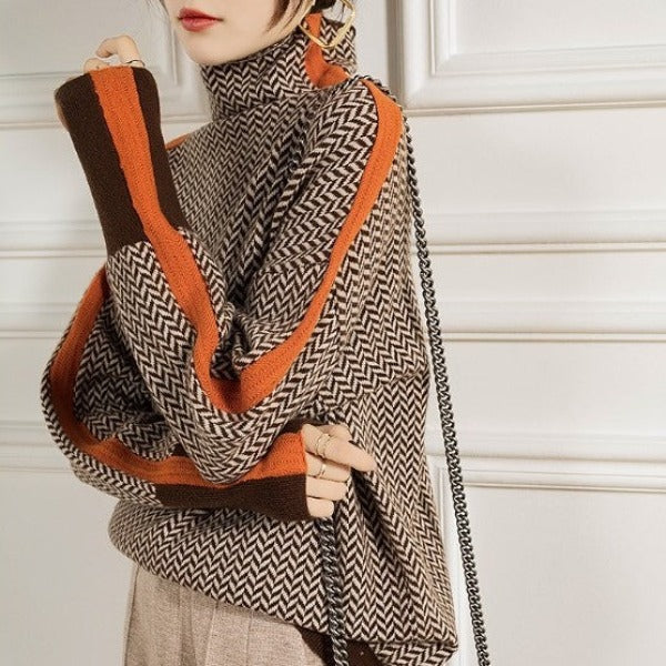 Avery Contrast Turtleneck Sweater