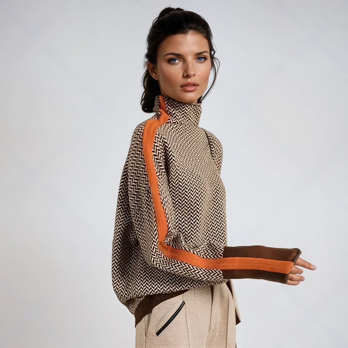 Avery Contrast Turtleneck Sweater