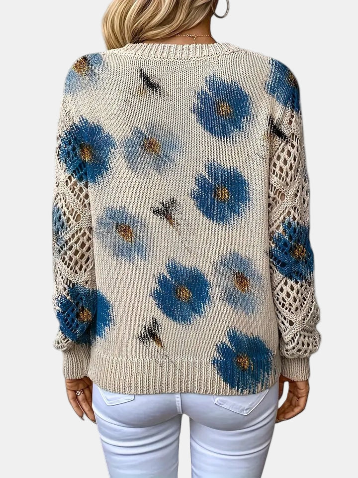 Amira Floral V-Neck Sweater