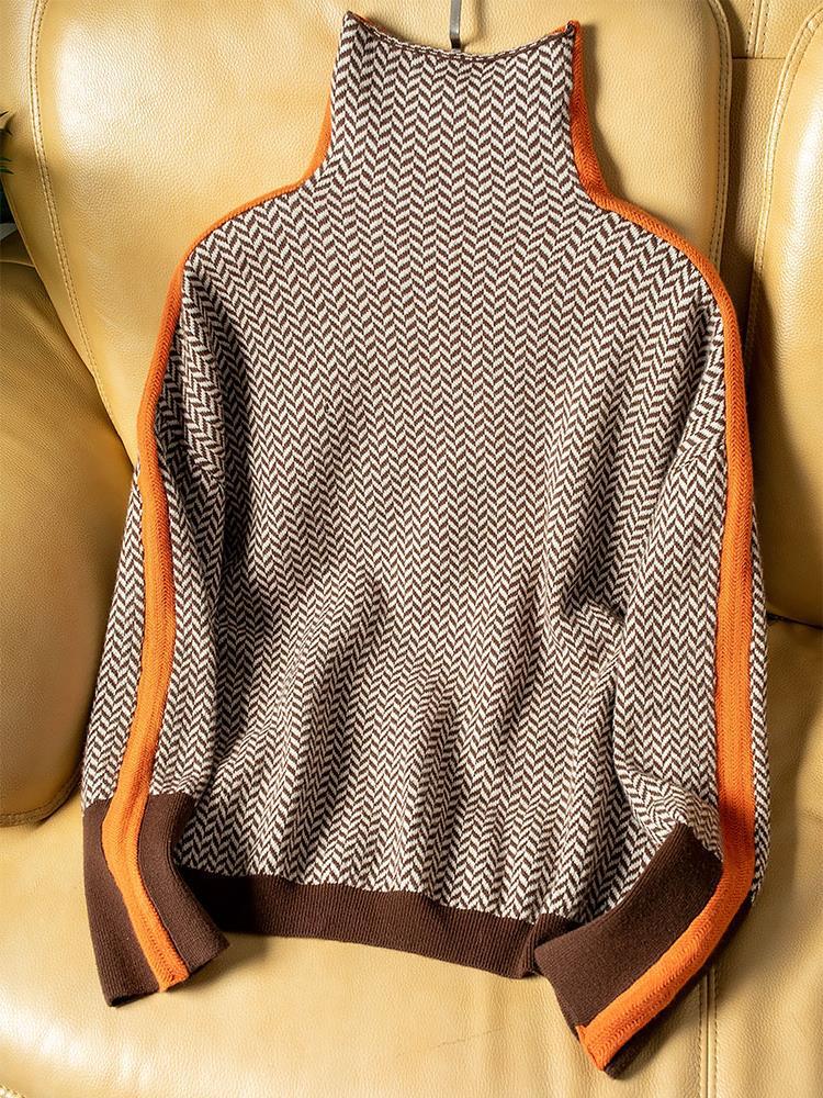 Avery Contrast Turtleneck Sweater