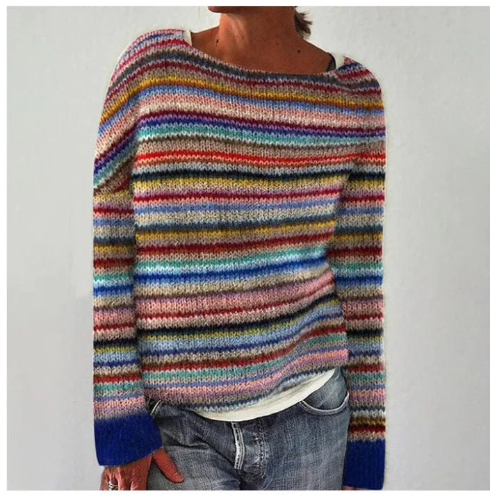 Aria Retro Stripe Sweater